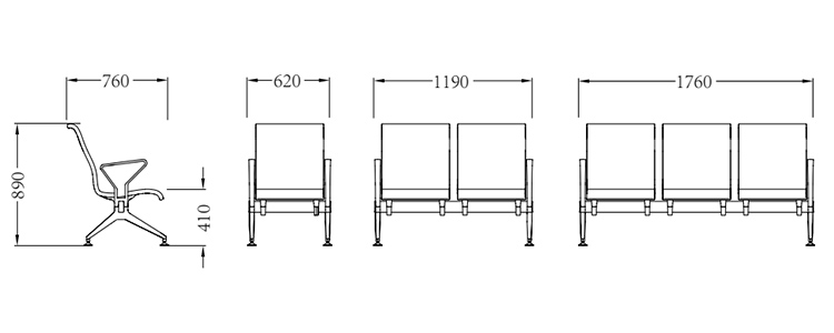 PU機場(chǎng)椅/等候椅/排椅 -SJ9096(圖2) undefined