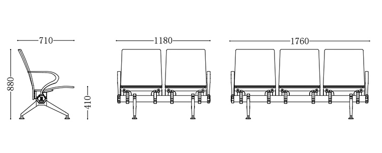 PU機場(chǎng)椅/等候椅/排椅 -SJ9062(圖1) undefined