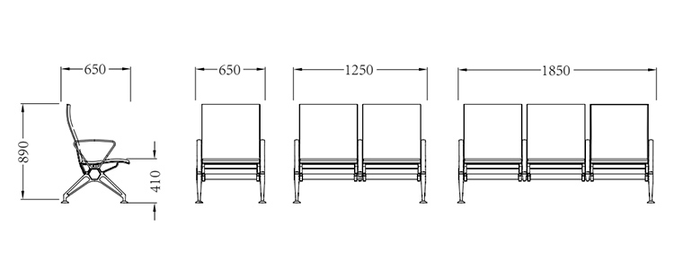 PU機場(chǎng)椅/等候椅/排椅 -SJ9090(圖1) undefined